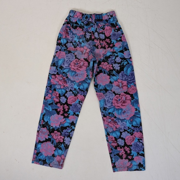 90’s Floral Jeans High Waisted Rise Straight Leg Teen Youth - Picture 3 of 6